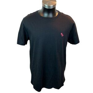 Jared Lang T-Shirt With Orange Dinosaur Embroidery 100% Pima Cotton Mens M